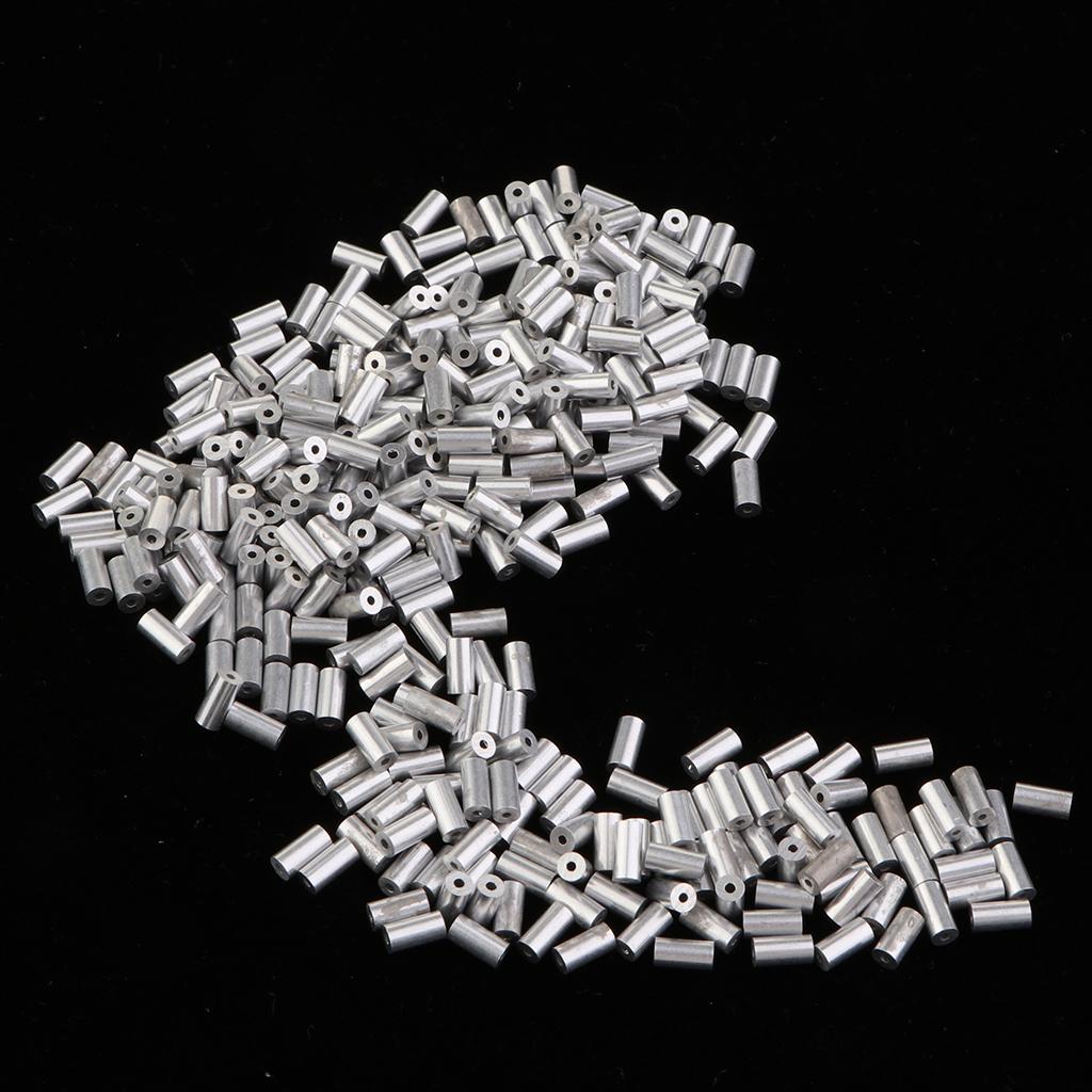 Leader Line - Angelschnur-Vorfachverbinder aus Aluminium, Schlaufenhülsen, dünne Crimp-Hülsen