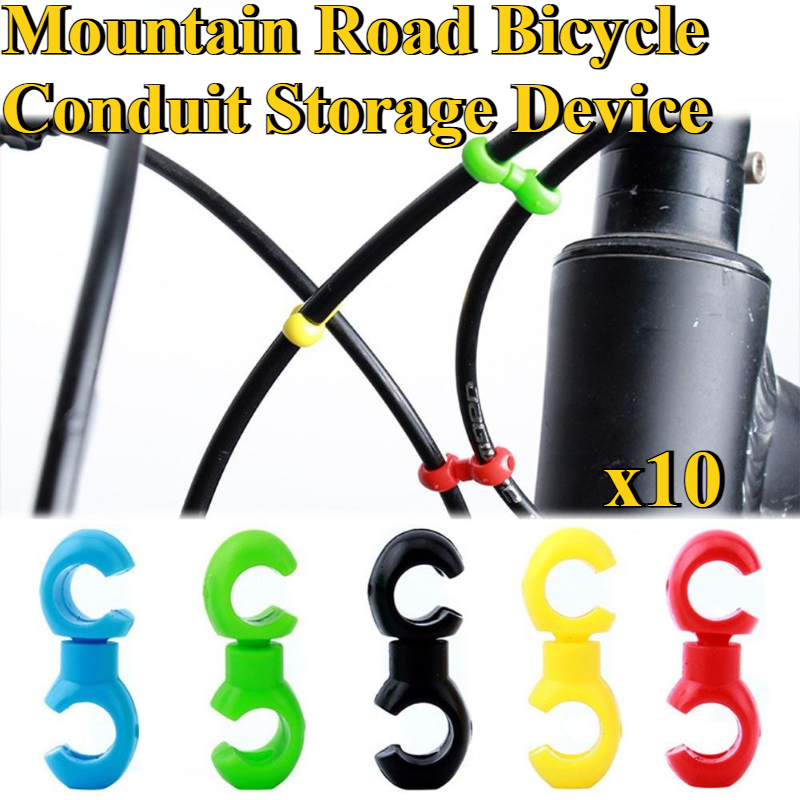 Tippet Line - 10 Stück/Set Kunststoff-Fahrrad-Kreuzleitungsclips S-Form-Clips für Mountainbike