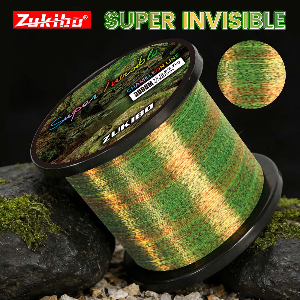 Fluorocarbon Line - ZUKIBO 3D-Speckle-Schnur, gelb, fünf Farben, 500