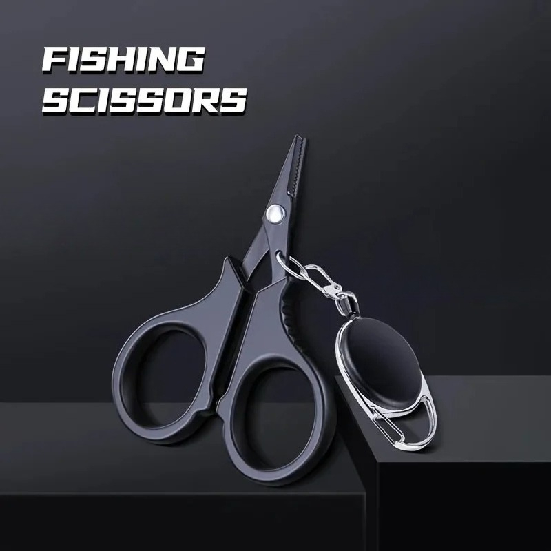 Fishing Line Cutter - Tragbare Angelschere mit einziehbarem Trageband, seewasserbeständig,