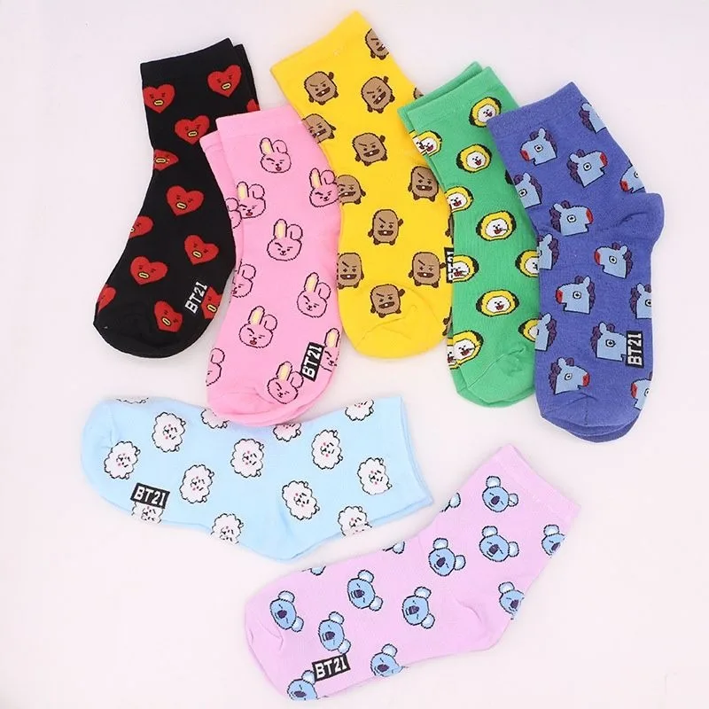 Kawaii BT21 Cartoon Socken Nie – Tippet Line Bewertung und Preis